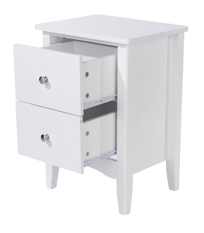 Core Products Core Como White 2 Drawer Bedside Cabinet (Flat Packed)