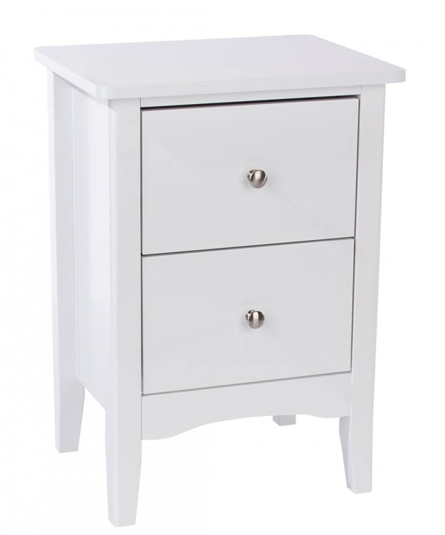 Core Products Core Como White 2 Drawer Bedside Cabinet (Flat Packed)