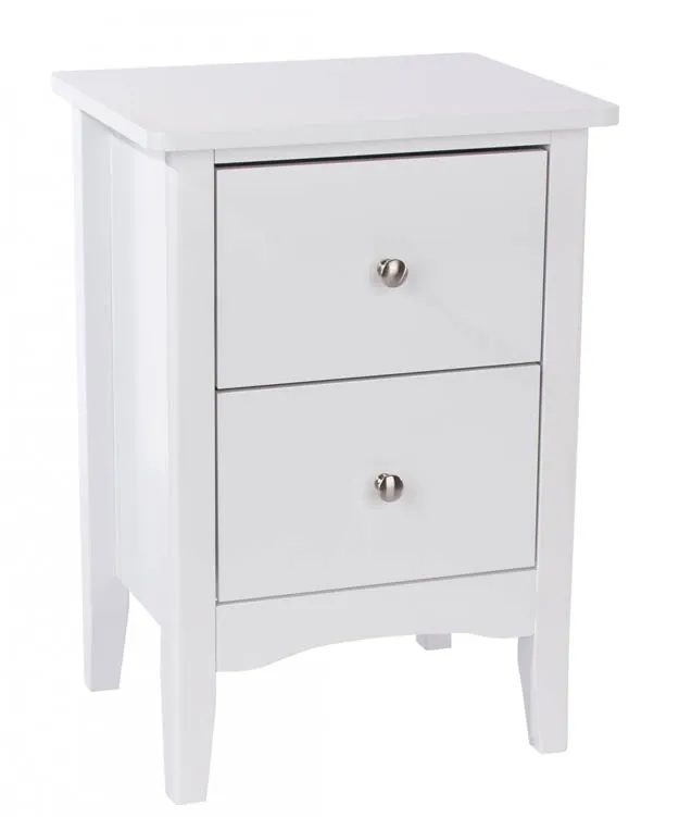 Core Core Como White 2 Drawer Bedside Table