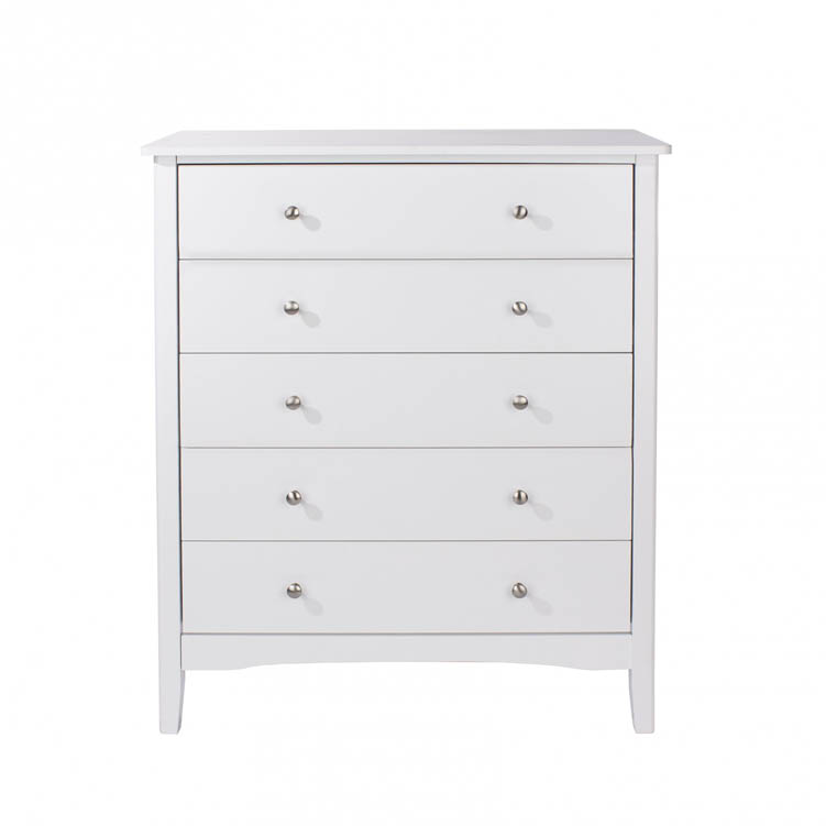 Core Products Core Como White 5 Drawer Chest of Drawers (Flat Packed)