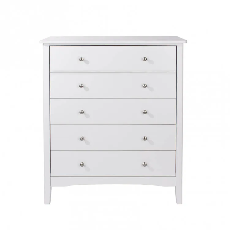 Core Products Core Como White 5 Drawer Chest of Drawers