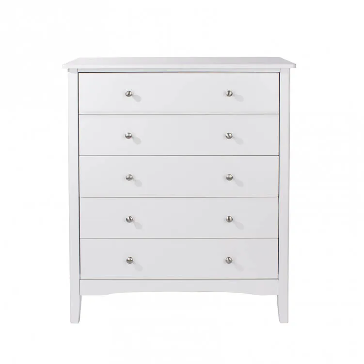 Core Core Como White 5 Drawer Chest of Drawers
