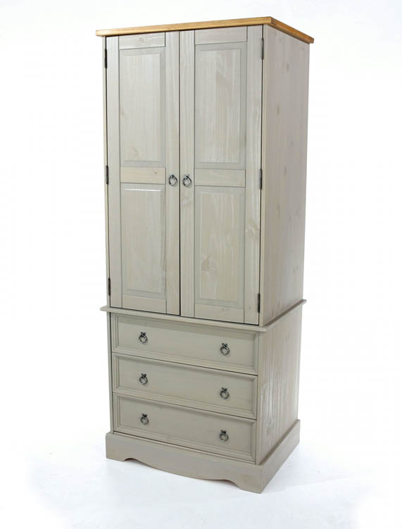 Core Products Core Corona Grey and Pine 2 Door 3 Drawer Wardrobe (Flat Packed)