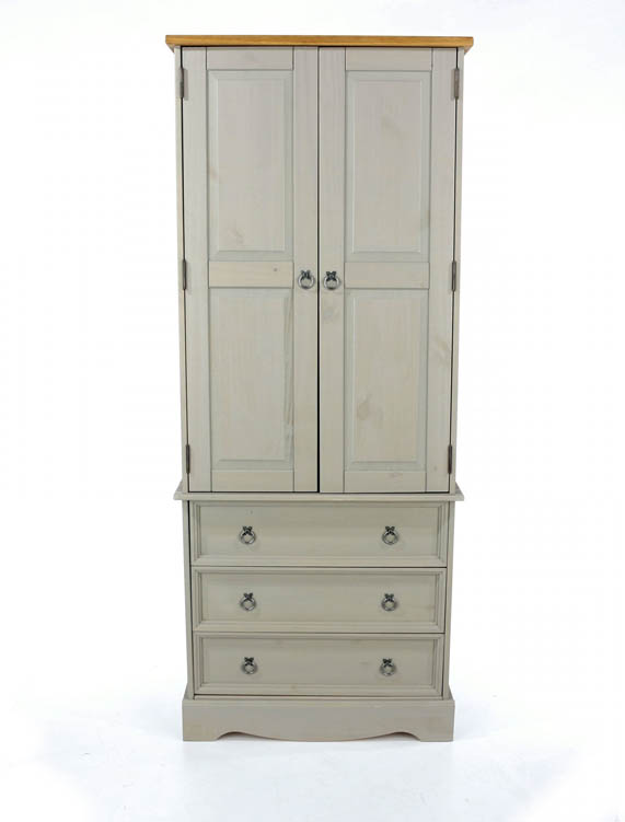 Core Products Core Corona Grey and Pine 2 Door 3 Drawer Wardrobe (Flat Packed)