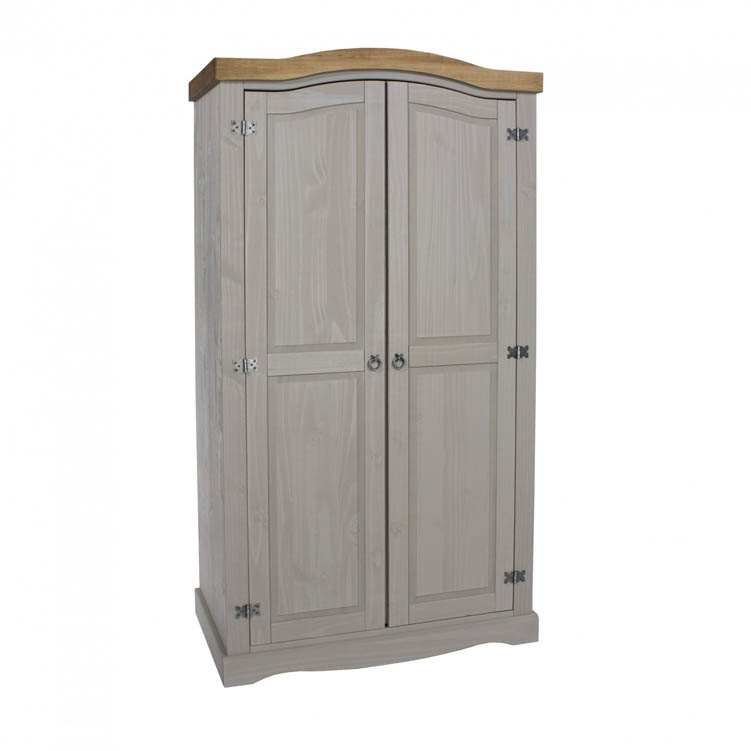 Core Products Core Corona Grey and Pine 2 Door Wardrobe (Flat Packed)