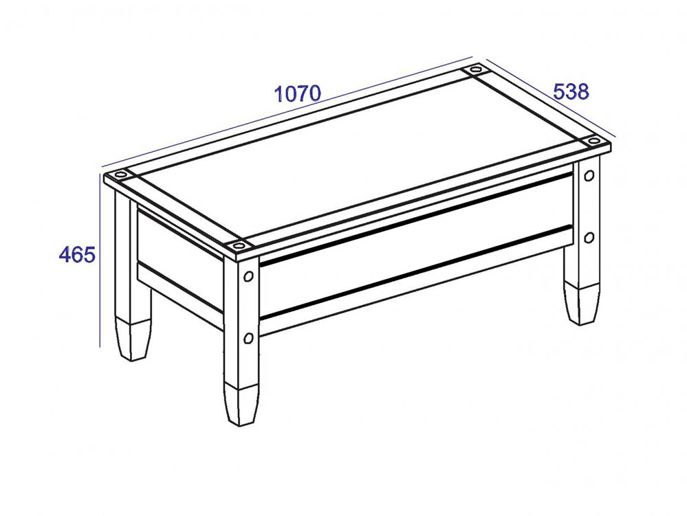Core Products Core Corona Grey and Pine Coffee Table (Flat Packed)