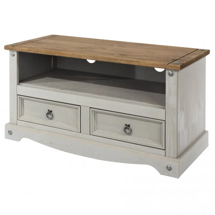 Core Core Corona Grey and Waxed Pine Flat Screen TV Unit