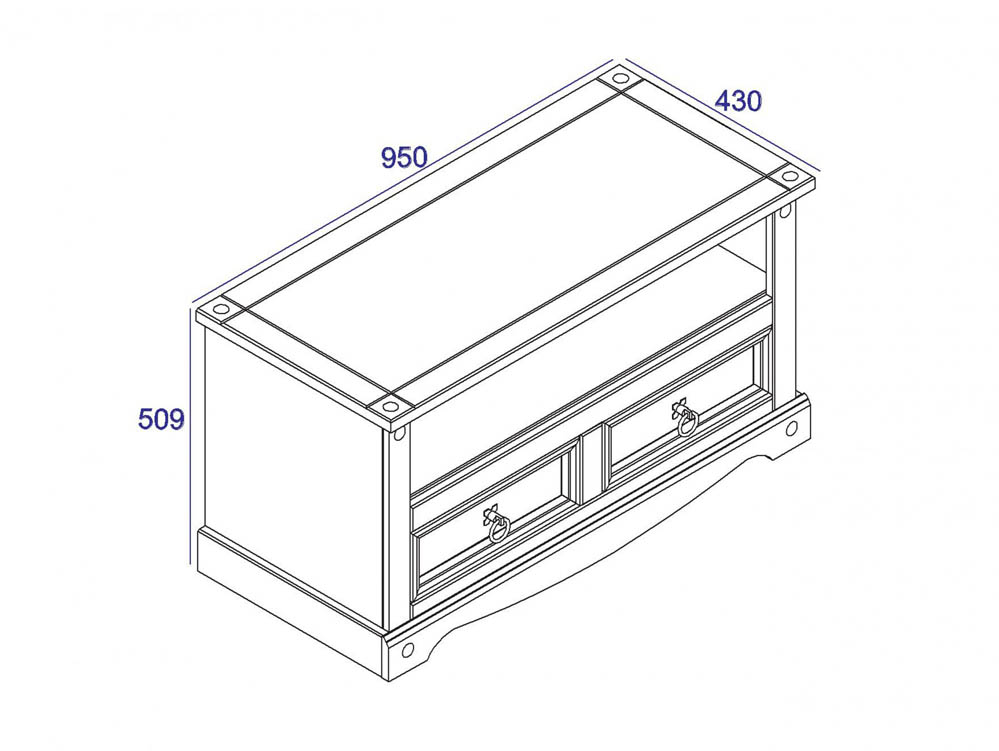 Core Products Core Corona Grey and Pine Flat Screen TV Unit (Flat Packed)