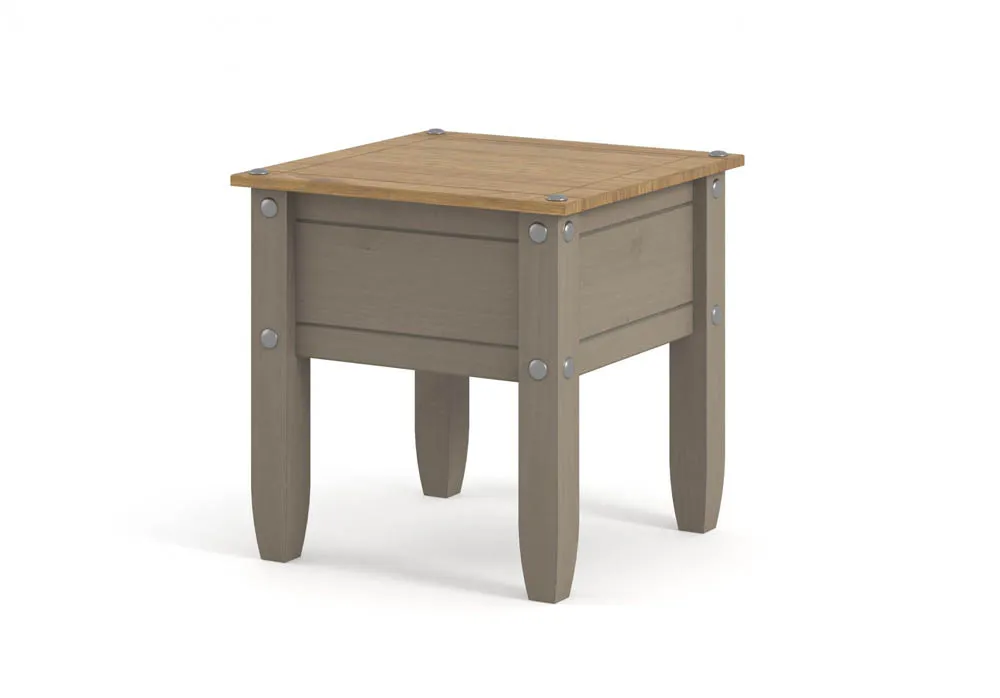 Core Core Corona Grey and Waxed Pine Lamp Table