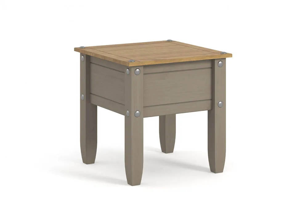 Core Core Corona Grey and Waxed Pine Lamp Table