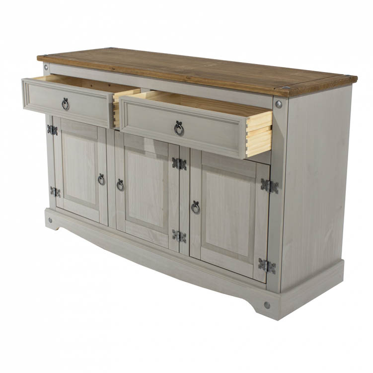 Core Products Core Corona Grey and Pine Medium Sideboard (Flat Packed)
