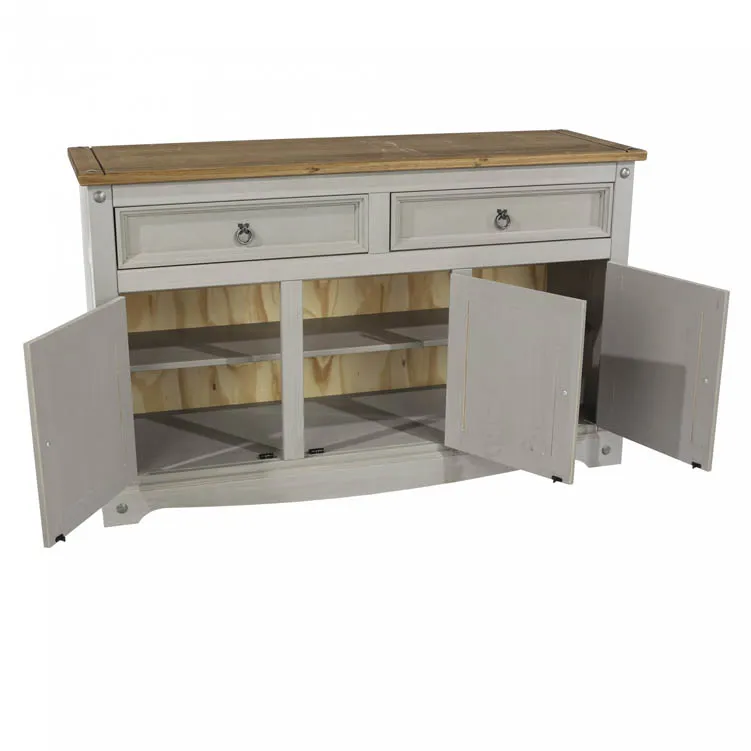 Core Core Corona Grey and Waxed Pine Medium Sideboard