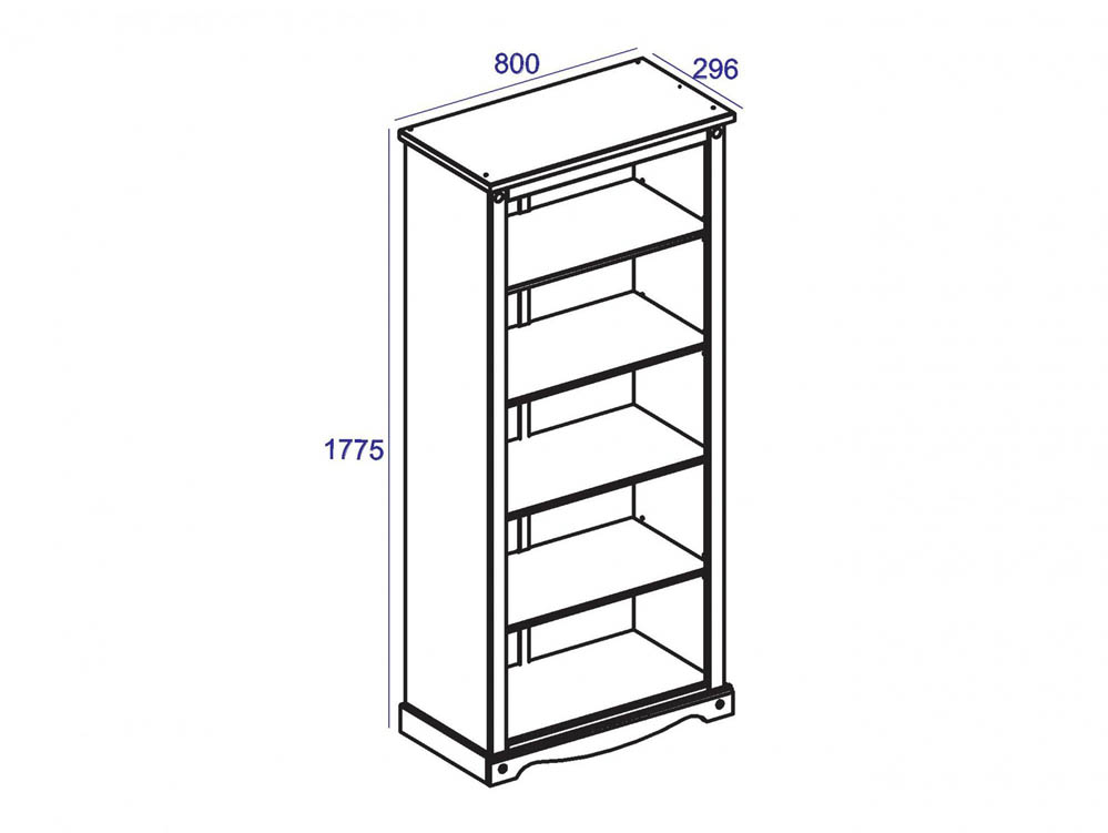 Core Products Core Corona Grey and Pine Tall Bookcase (Flat Packed)