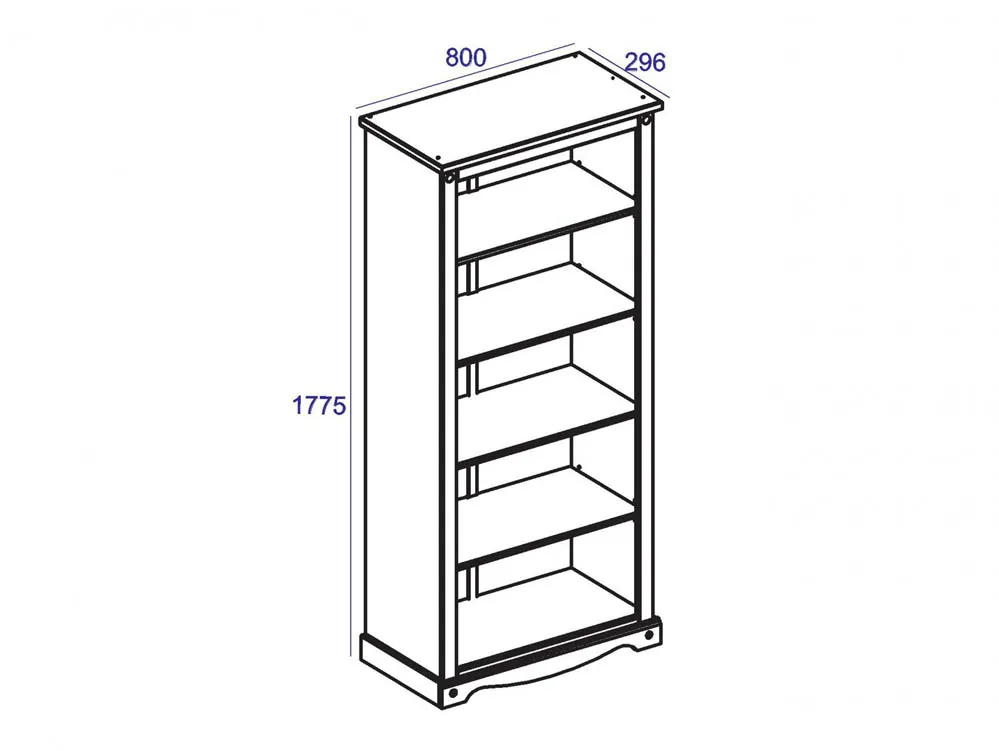 Core Core Corona Grey and Waxed Pine Tall Bookcase