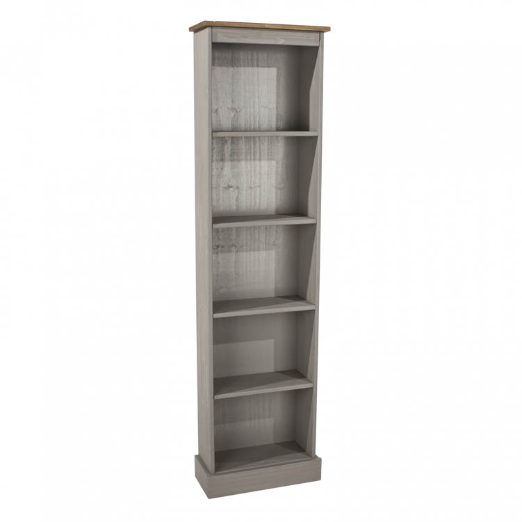 Core Products Core Corona Grey and Pine Tall Narrow Bookcases (Flat Packed)