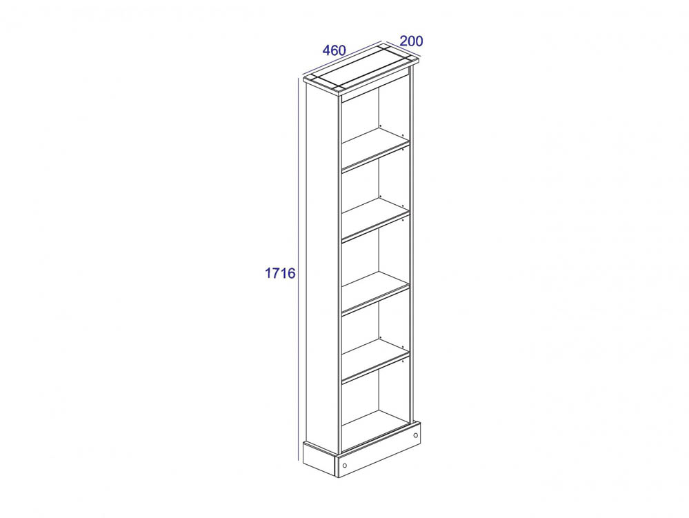 Core Products Core Corona Grey and Pine Tall Narrow Bookcases (Flat Packed)