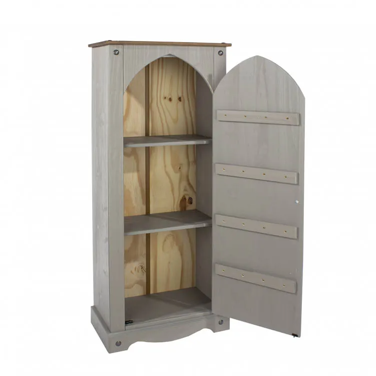 Core Core Corona Grey and Waxed Pine Vestry Cupboard