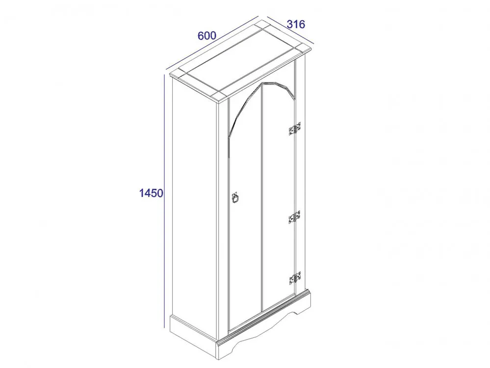 Core Core Corona Grey and Waxed Pine Vestry Cupboard