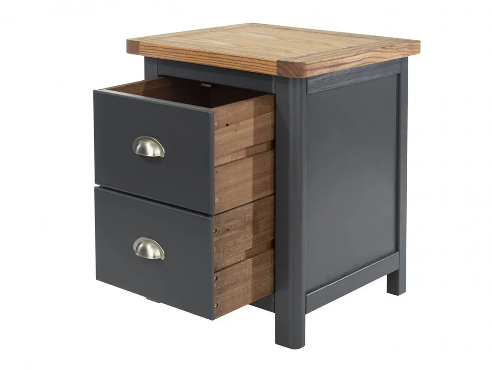 Core Core Dunkeld Midnight Blue and Oak 2 Drawer Bedside Table