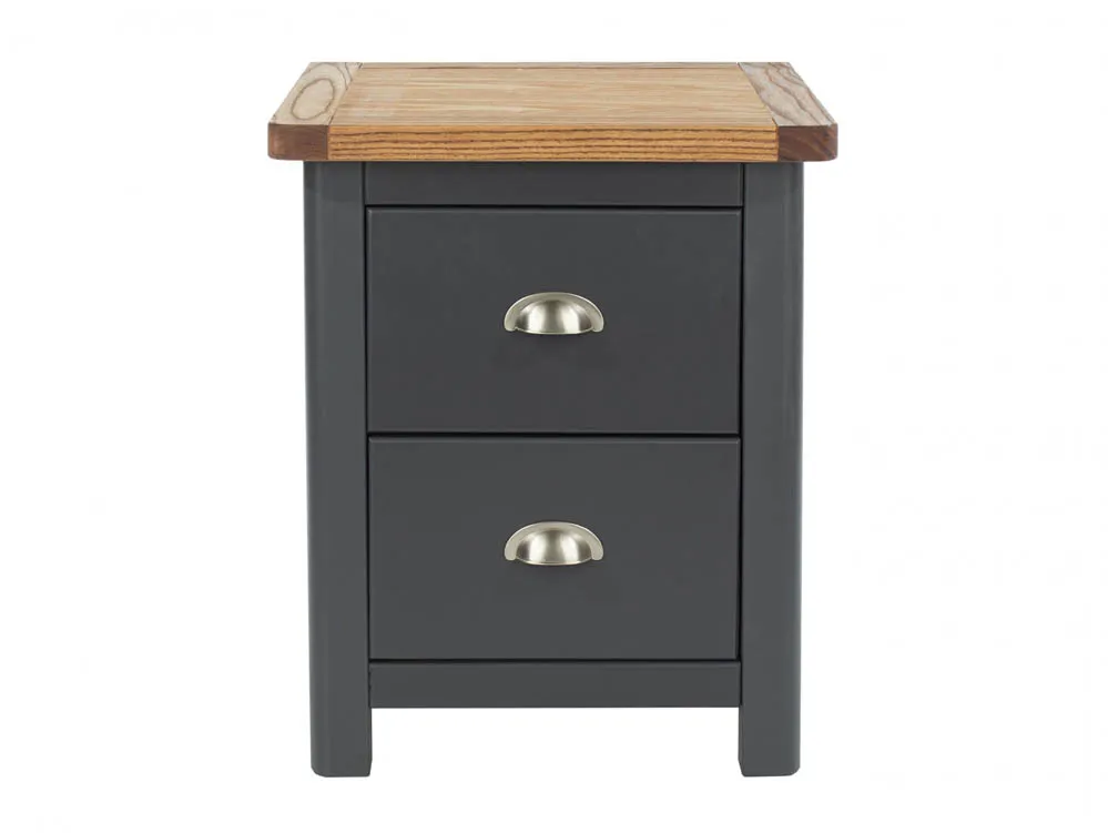 Core Core Dunkeld Midnight Blue and Oak 2 Drawer Bedside Table