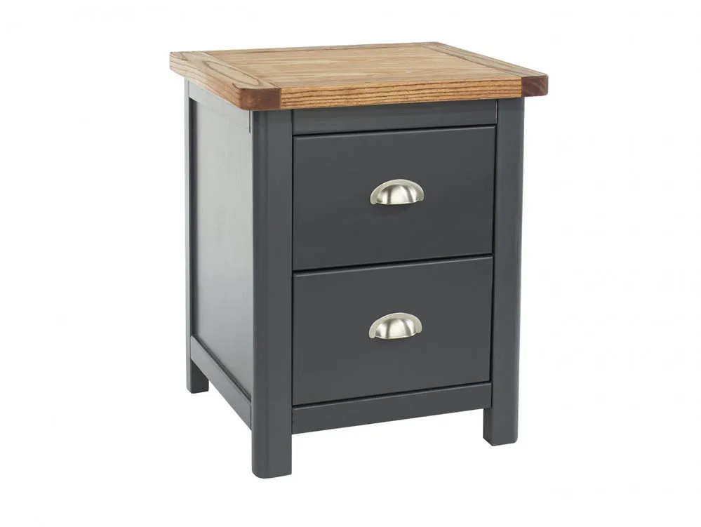 Core Core Dunkeld Midnight Blue and Oak 2 Drawer Bedside Table