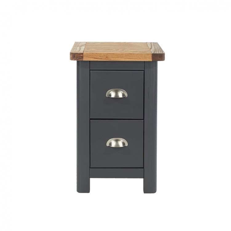 Core Products Core Dunkeld Midnight Blue and Oak 2 Drawer Petite Bedside Cabinet (Flat Packed)
