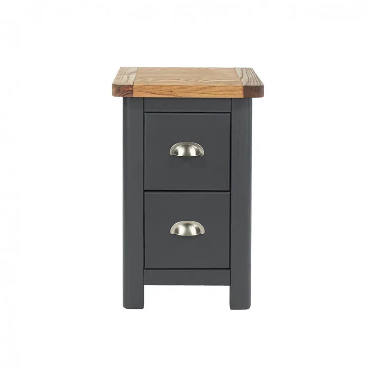 Core Products Core Dunkeld Midnight Blue and Oak 2 Drawer Petite Bedside Table