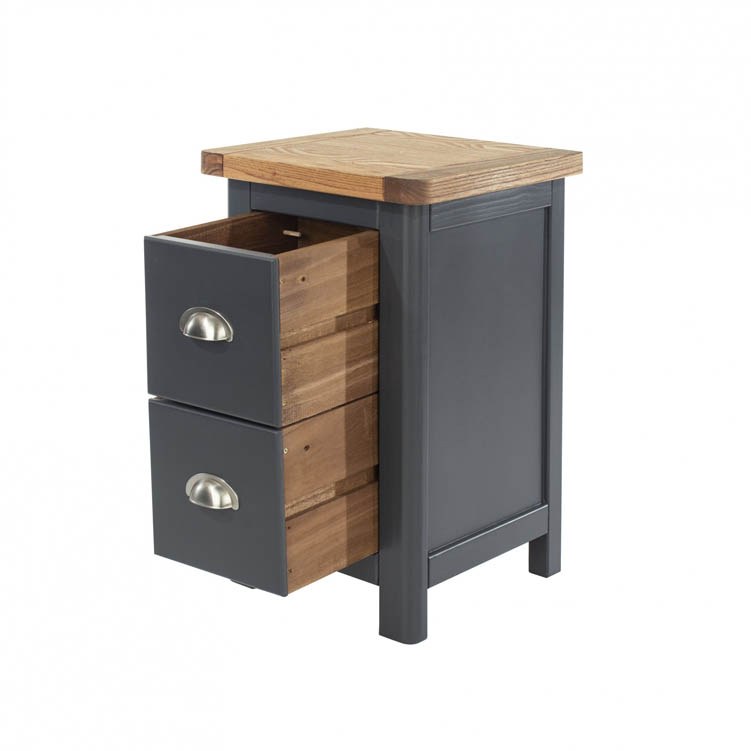 Core Products Core Dunkeld Midnight Blue and Oak 2 Drawer Petite Bedside Cabinet (Flat Packed)