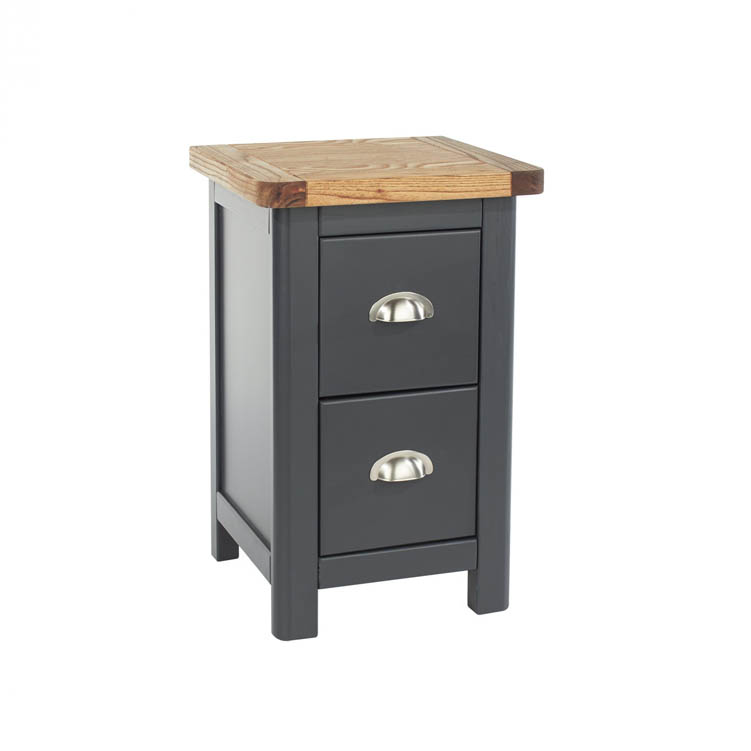 Core Products Core Dunkeld Midnight Blue and Oak 2 Drawer Petite Bedside Cabinet (Flat Packed)