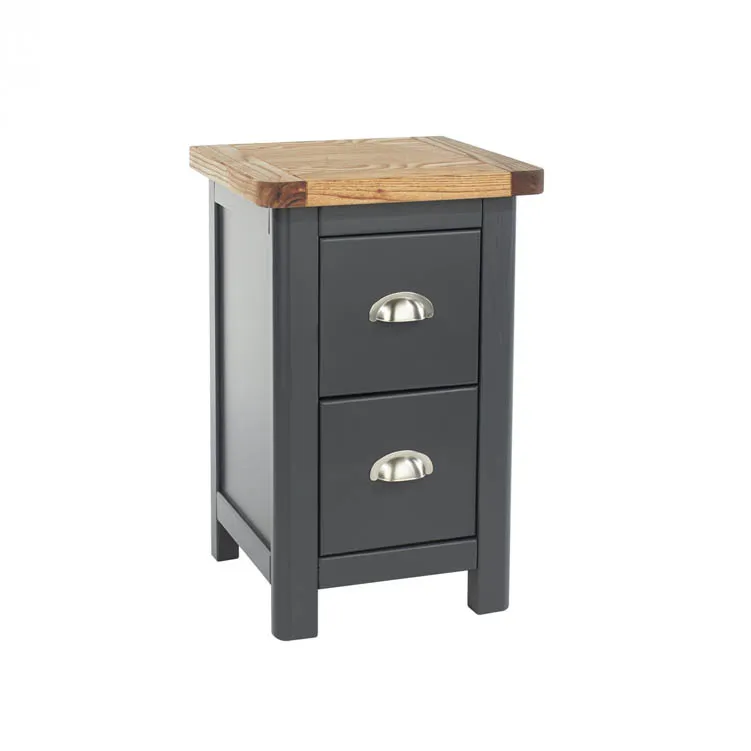 Core Products Core Dunkeld Midnight Blue and Oak 2 Drawer Petite Bedside Table