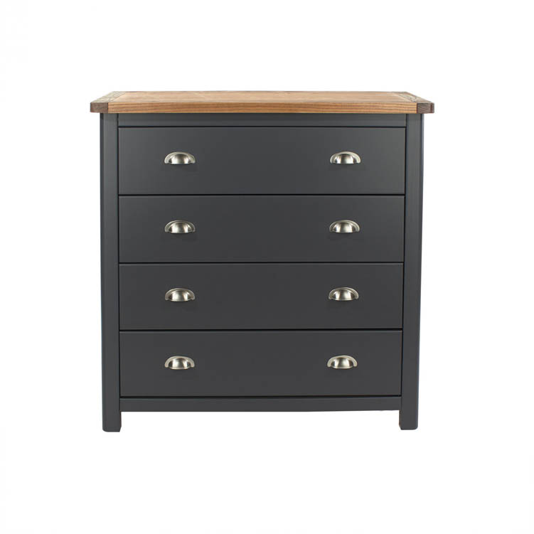 Core Products Core Dunkeld Midnight Blue and Oak 4 Drawer Chest of Drawers (Flat Packed)