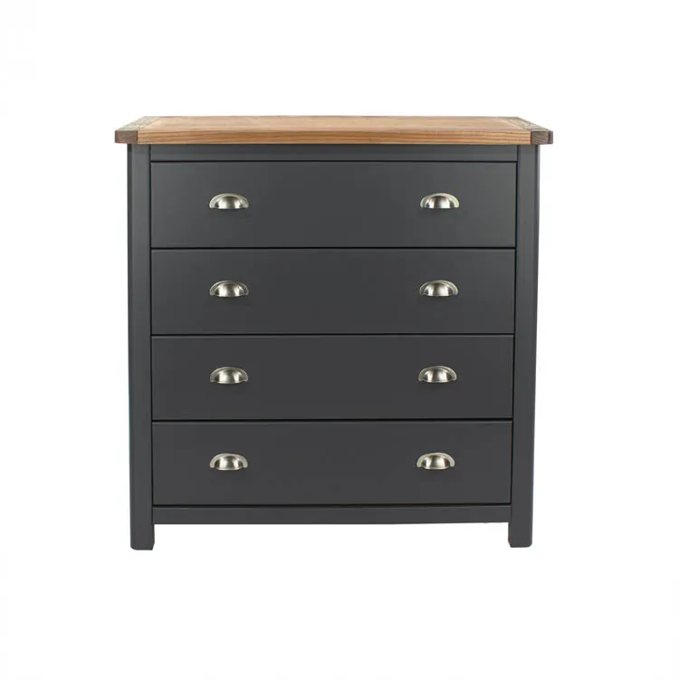 Core Core Dunkeld Midnight Blue and Oak 4 Drawer Chest of Drawers