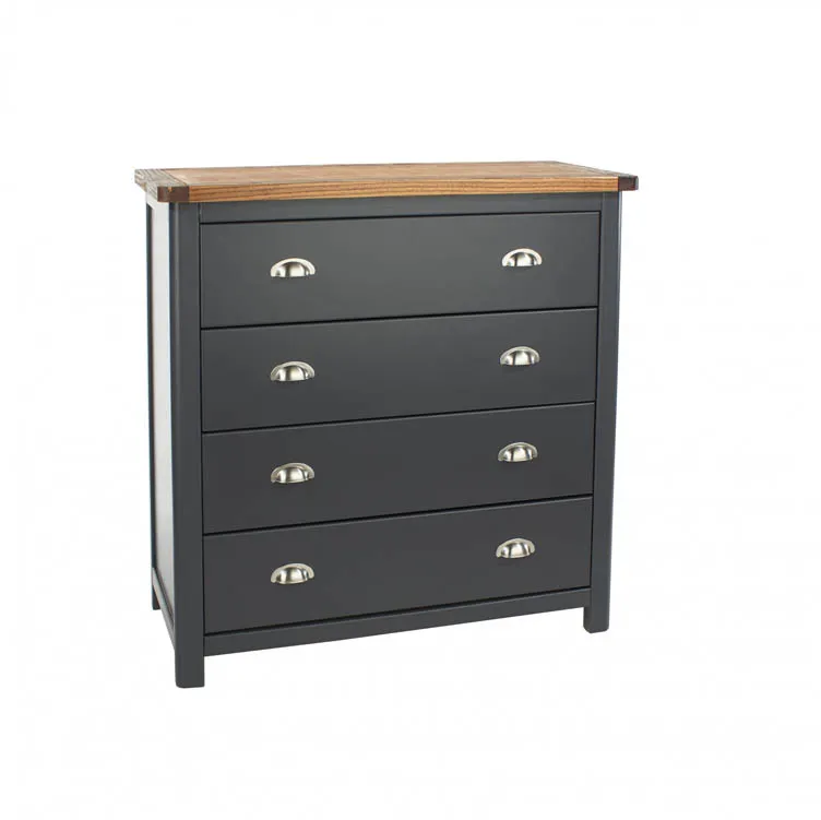 Core Core Dunkeld Midnight Blue and Oak 4 Drawer Chest of Drawers