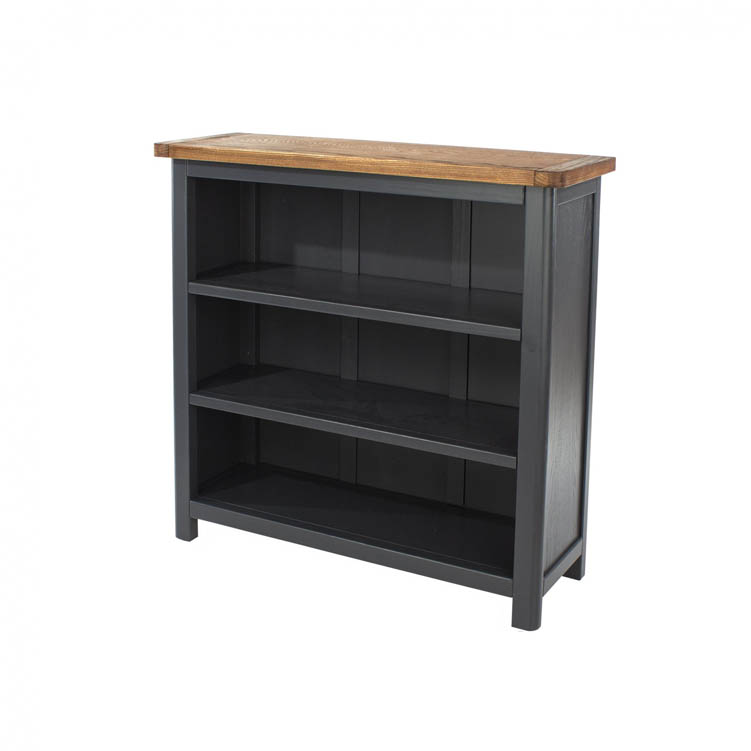 Core Products Core Dunkeld Midnight Blue and Oak Low Bookcase (Flat Packed)