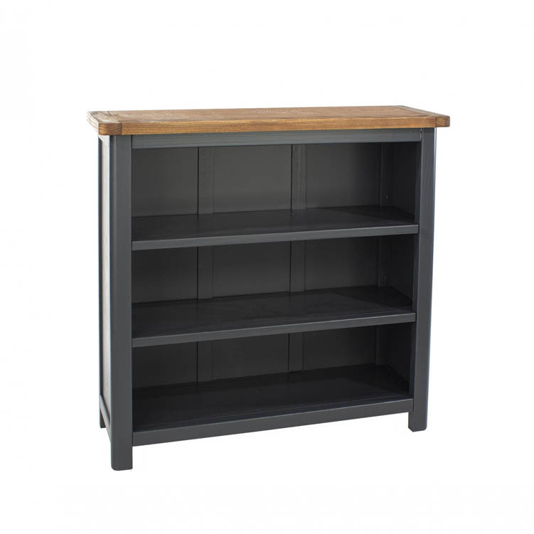Core Products Core Dunkeld Midnight Blue and Oak Low Bookcase (Flat Packed)