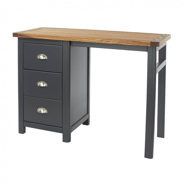 Core Products Core Dunkeld Midnight Blue and Oak Single Pedestal Dressing Table (Flat Packed)