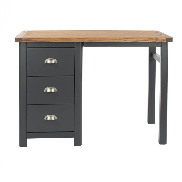 Core Products Core Dunkeld Midnight Blue and Oak Single Pedestal Dressing Table (Flat Packed)