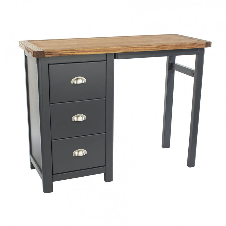 Core Products Core Dunkeld Midnight Blue and Oak Single Pedestal Dressing Table (Flat Packed)