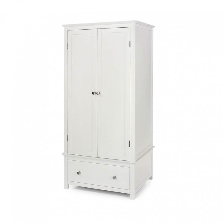 Core Products Core Nairn White 2 Door, 1 Drawer Wardrobe (Flat Packed)