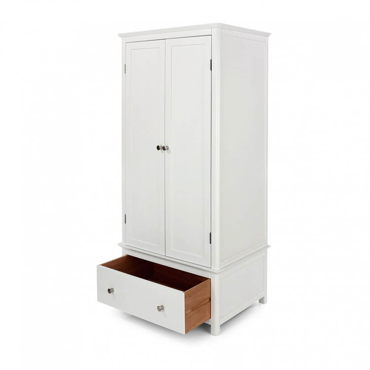 Core Products Core Nairn White 2 Door, 1 Drawer Wardrobe (Flat Packed)