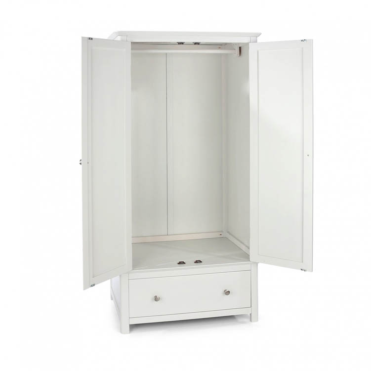 Core Products Core Nairn White 2 Door, 1 Drawer Wardrobe (Flat Packed)