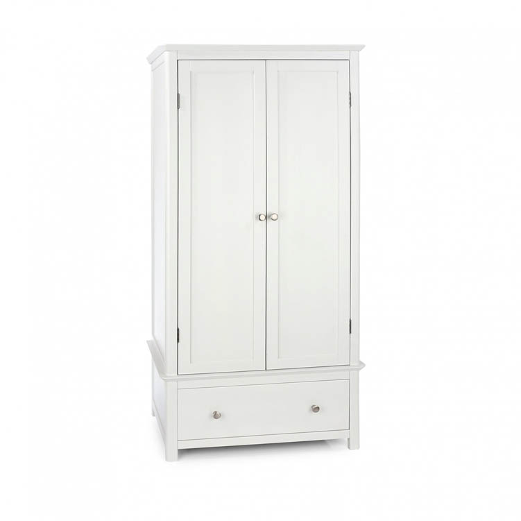 Core Products Core Nairn White 2 Door, 1 Drawer Wardrobe (Flat Packed)