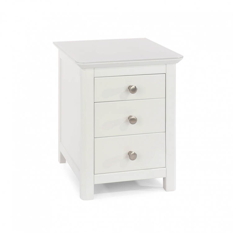Core Products Core Nairn White with Bonded Glass 3 Drawer Bedside Cabinet (Flat Packed)