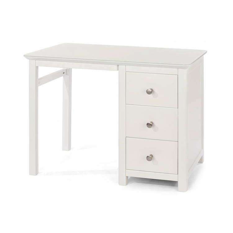 Core Products Core Nairn White with Bonded Glass Single Pedestal Dressing Table (Flat Packed)
