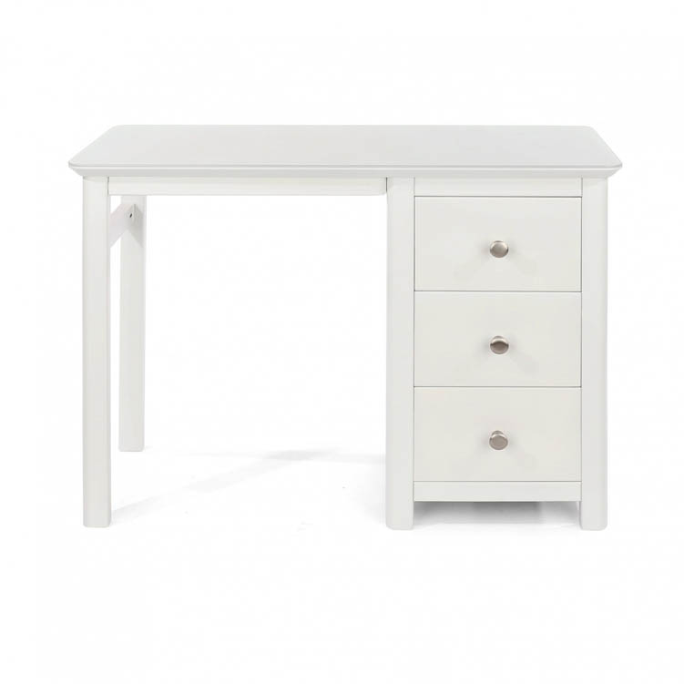 Core Products Core Nairn White with Bonded Glass Single Pedestal Dressing Table (Flat Packed)