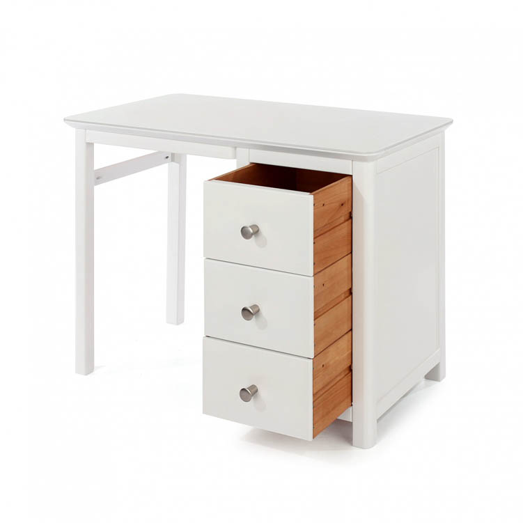 Core Products Core Nairn White with Bonded Glass Single Pedestal Dressing Table (Flat Packed)