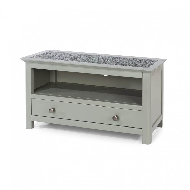 Core Products Core Perth Grey Painted with Grey Stone Inset 1 Drawer TV Unit (Flat Packed)