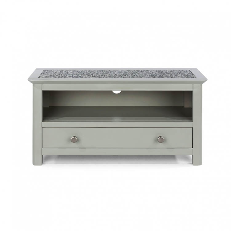 Core Products Core Perth Grey Painted with Grey Stone Inset 1 Drawer TV Unit (Flat Packed)