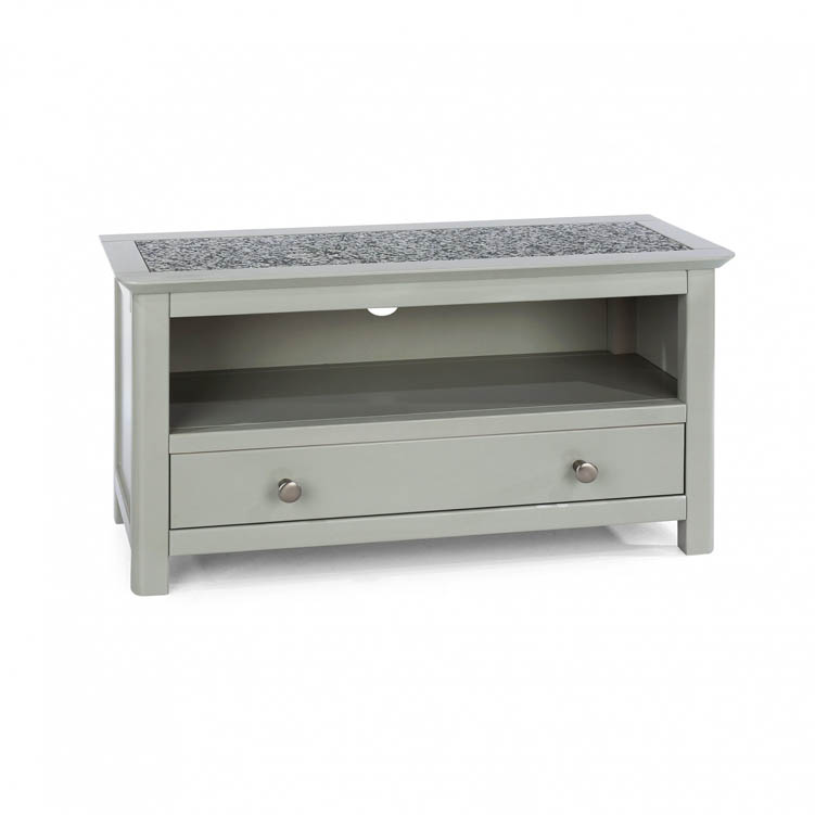 Core Products Core Perth Grey Painted with Grey Stone Inset 1 Drawer TV Unit (Flat Packed)