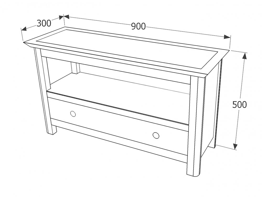 Core Products Core Perth Grey Painted with Grey Stone Inset 1 Drawer TV Unit (Flat Packed)